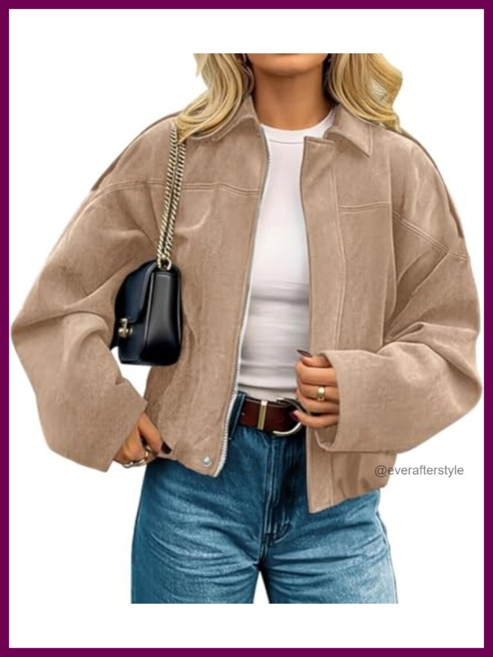 Faux Suede Cropped Open Front Jacket Women Fall Casual Outerwear